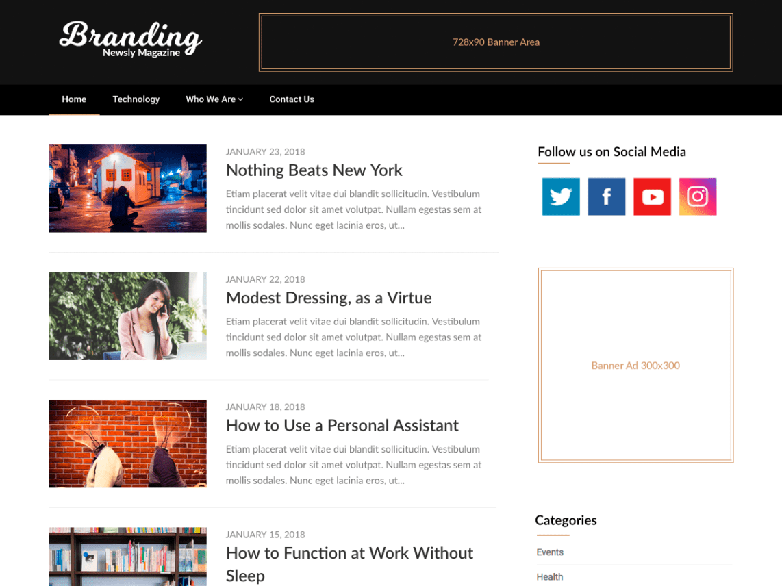 newsly magazine theme