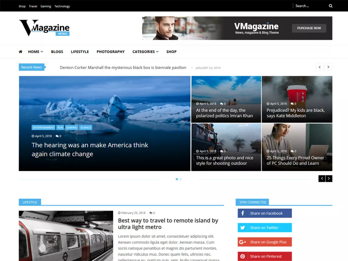 vmagazine theme on wordpress