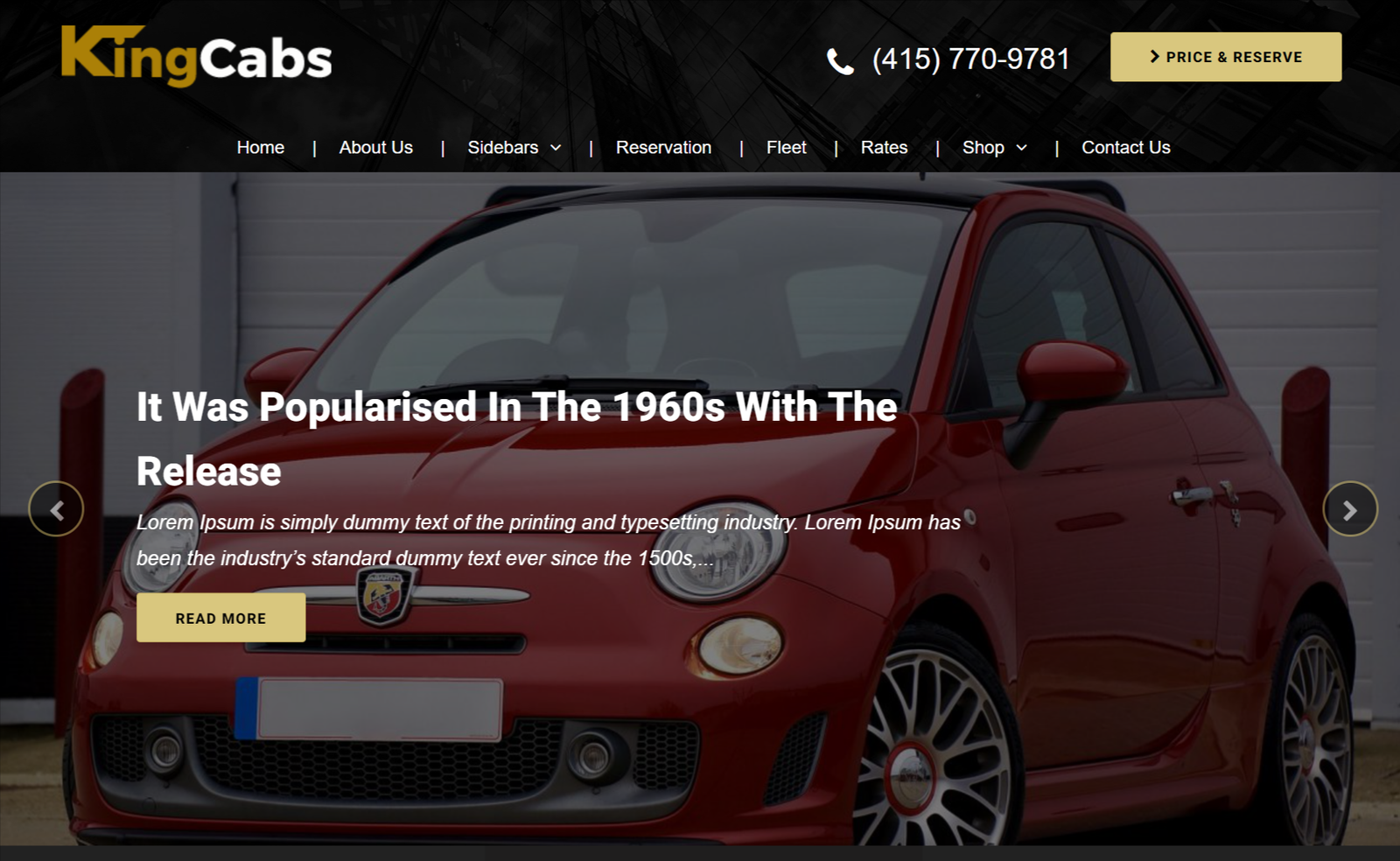kingcabs car rental theme