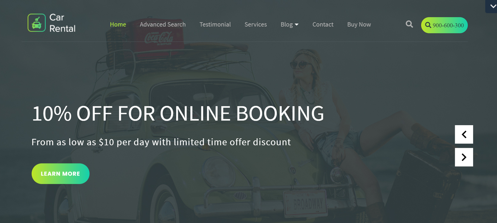 vw car rental theme