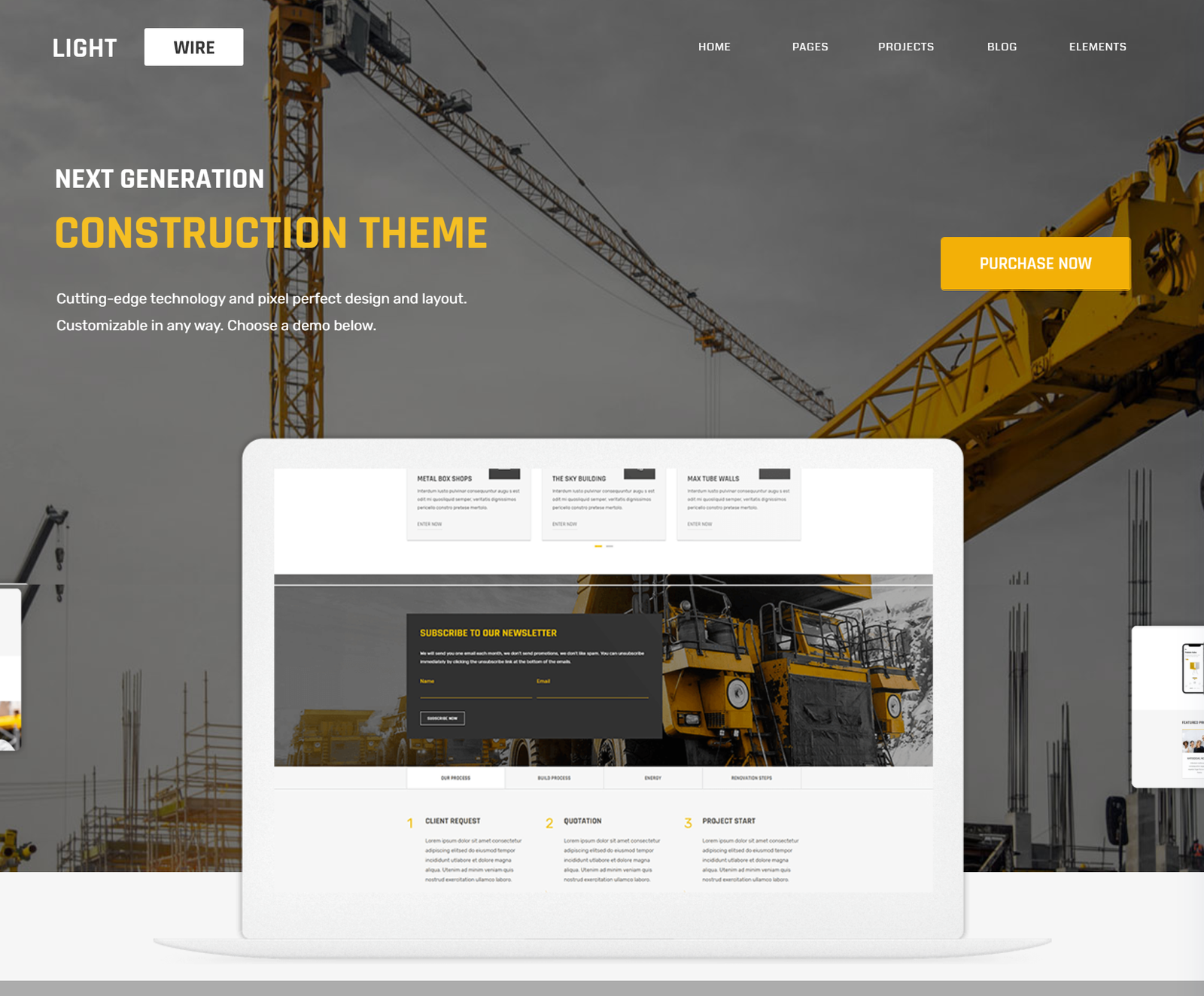 light wire pro theme for construction companies