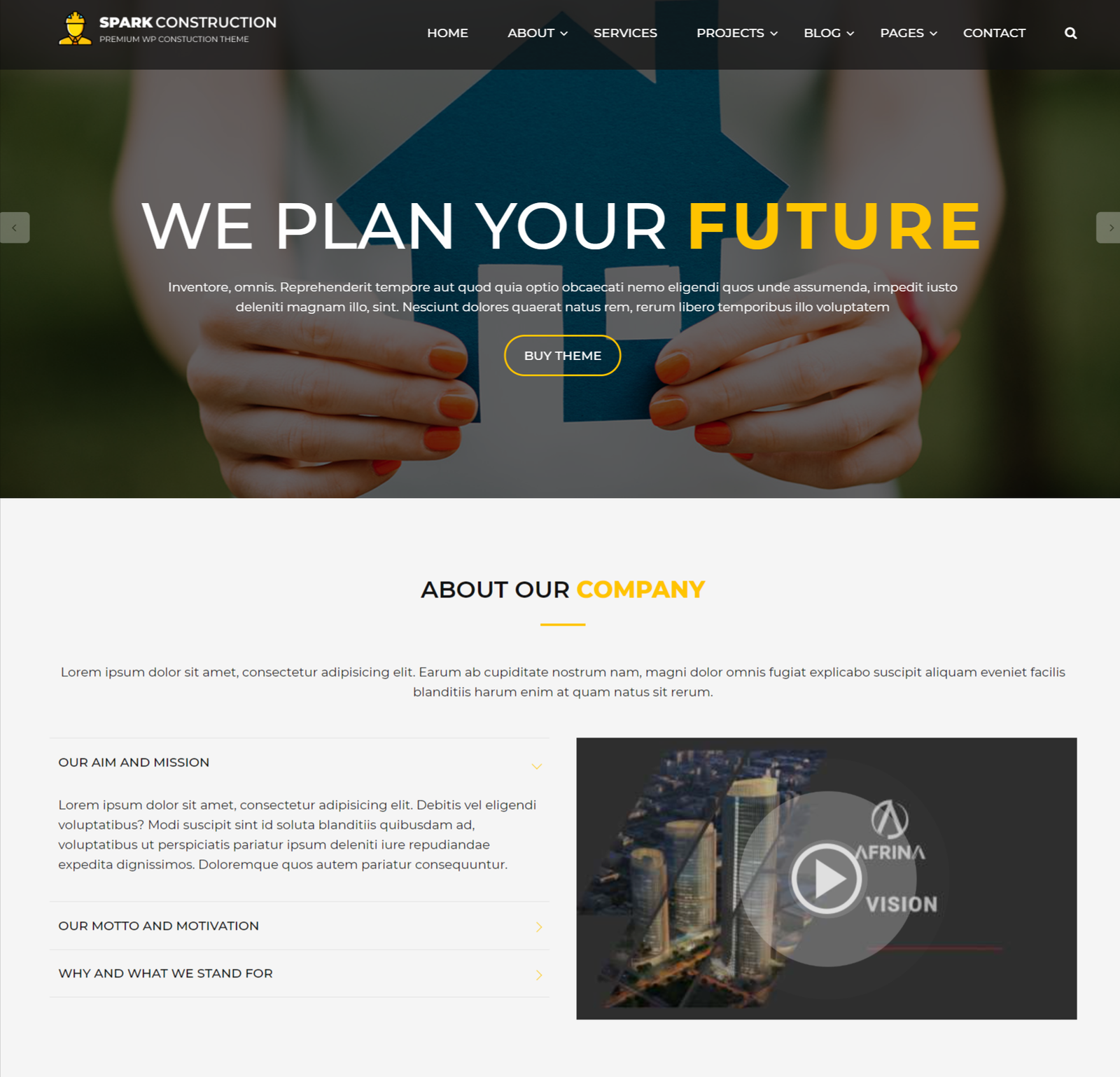 spark construction theme construction business